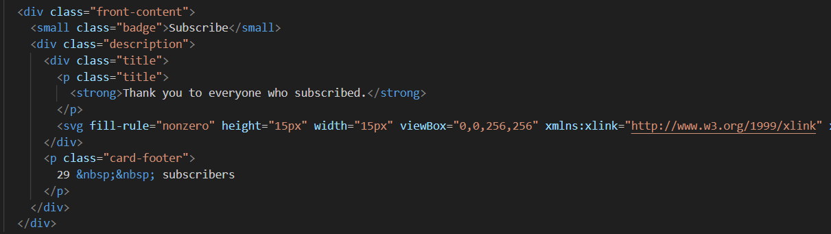 Centered card with dark background